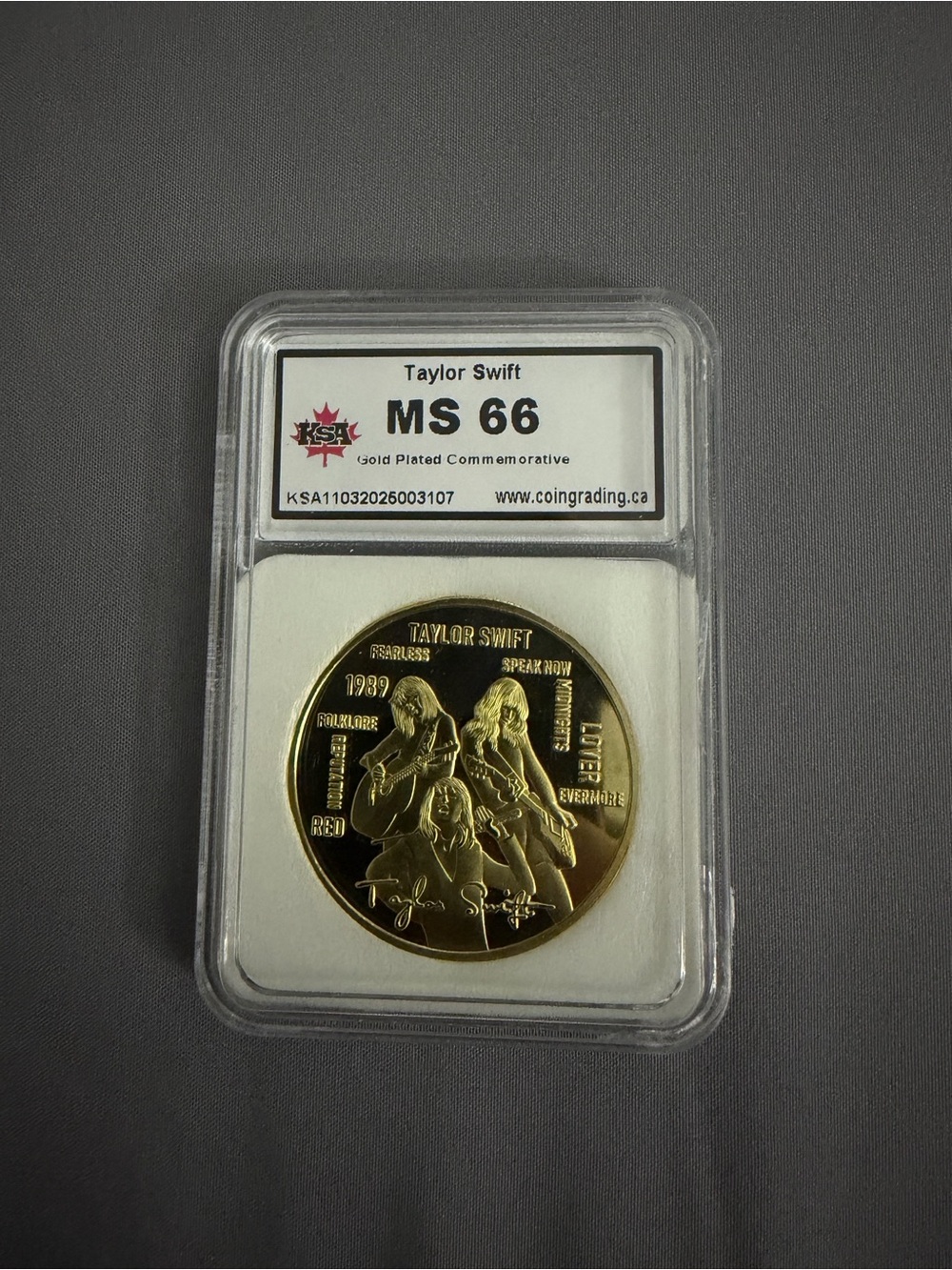 ✨ Taylor Swift Gold-Plated Commemorative Coin – KSA MS66 Graded ✨